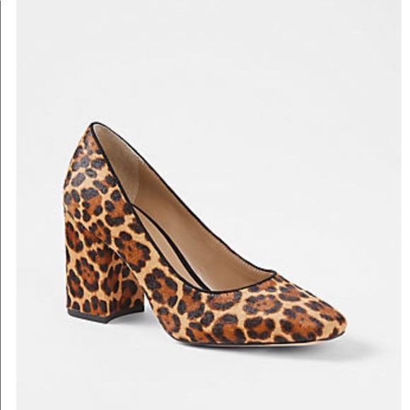Ann Taylor Block Heel Haircalf Missy Pump in Leopard Size 7.5 - Picture 1 of 9